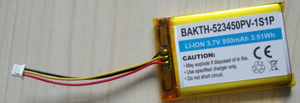 Vente chaude OEM Bakth-523450PV-1S1P 3.7V 950mAh Batterie en polymère lithium Pack de batterie rechargeable pour outils électriques
