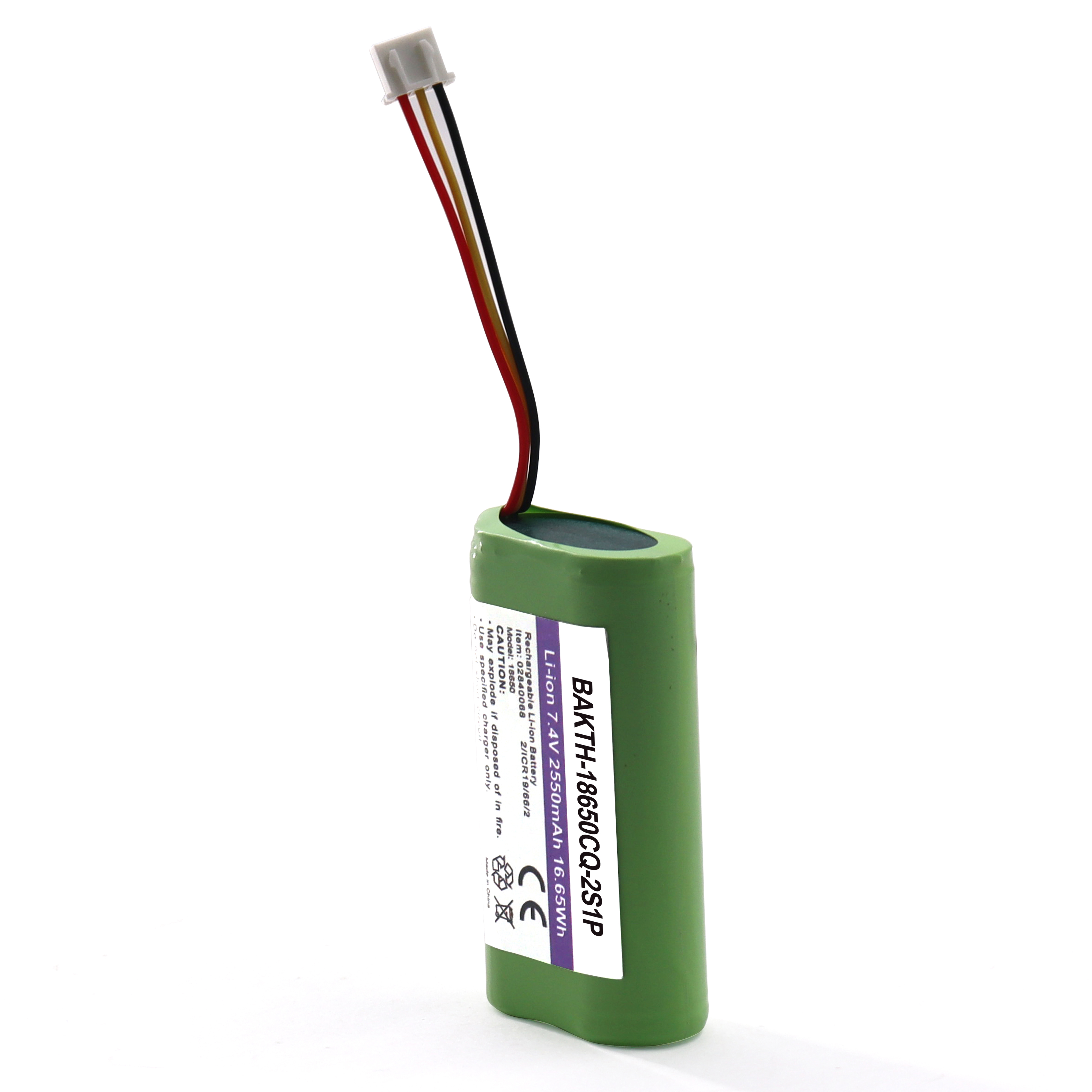 BAKTH-18650CQ-2S1P 7.4V 2550mAh Vente chaude Rechargeable Lithium Ion Battery Pack Pack Pack pour les appareils d'application électriques