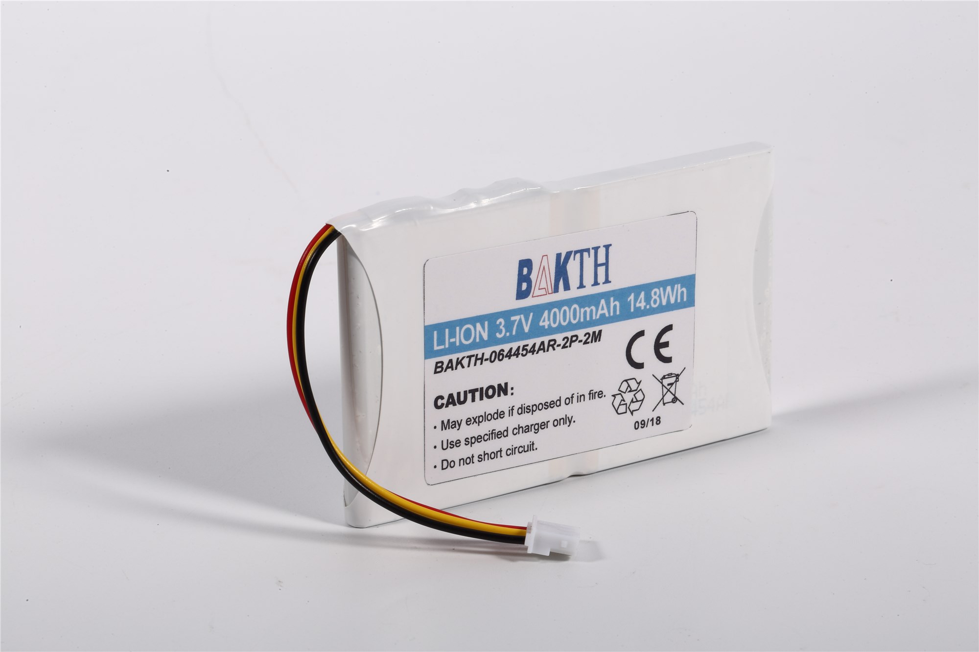 BAKTH-064454-2P-2M Batterie au lithium Ion Pack de batterie LI-ion personnalisée Pack