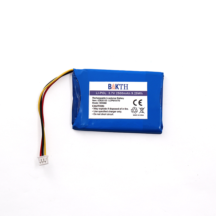 BAKTH-565068-1S1P 3.7V 2600mAh Batterie en polymère lithium 