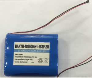 BAKTH-18650MH1-1S3P-2M 3.7V 9300mAh Prix d'usine Lithium Ion Pack Pack Recharteable Battery