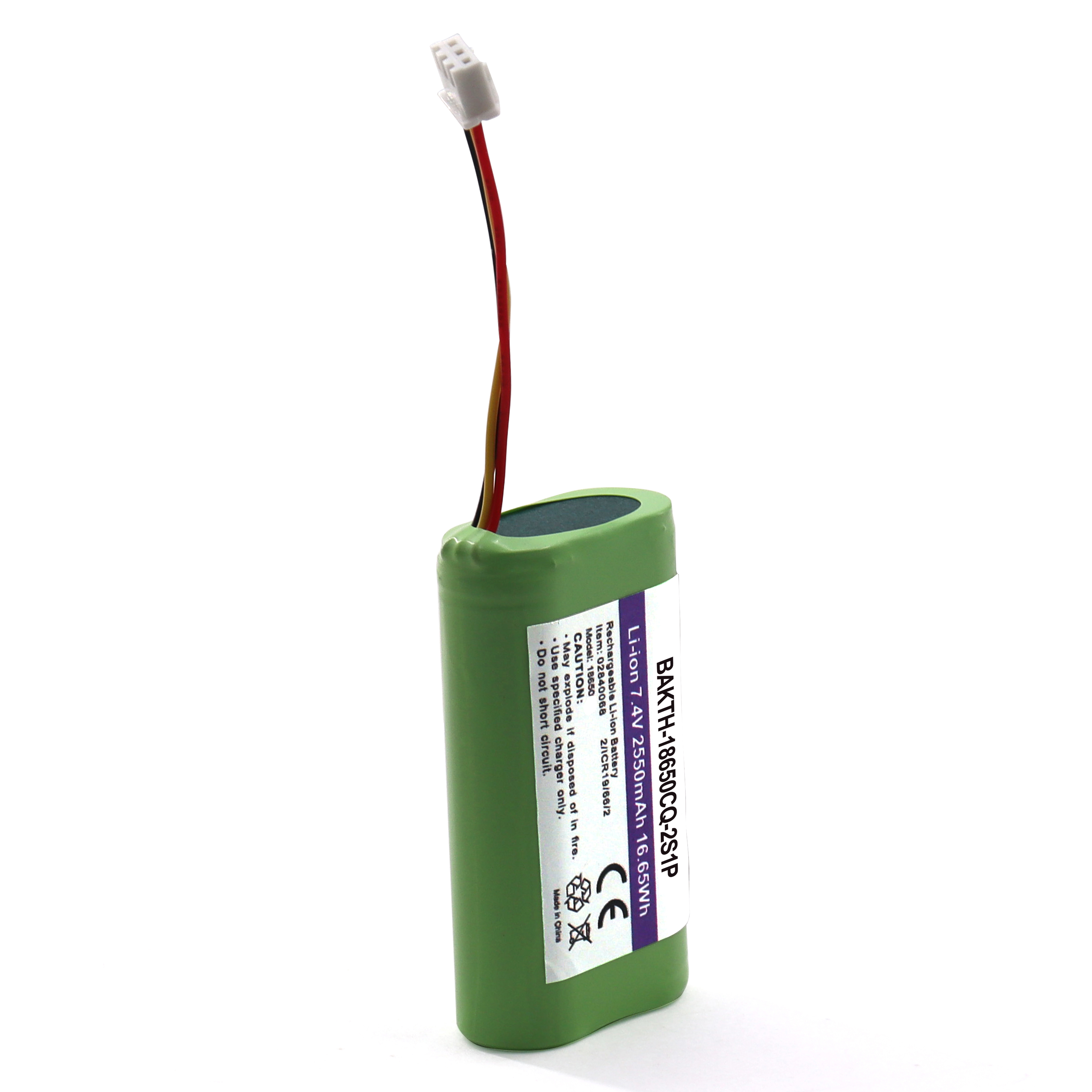 BAKTH-18650CQ-2S1P 7.4V 2550mAh Vente chaude Rechargeable Lithium Ion Battery Pack Pack Pack pour les appareils d'application électriques