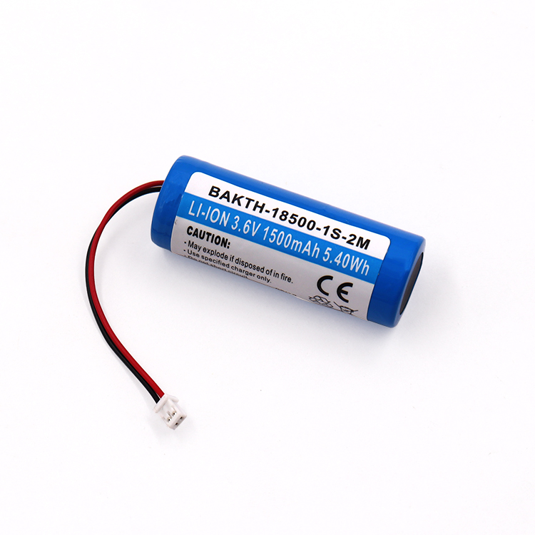 Bakth-18500-1S-2M 3.6V 1500mAh Prix d'usine Lithium Ion Pack de batterie rechargeable Pack