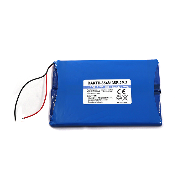 BAKTH-654813P-1S2P personnalisé 3,7 V 1000mAh Pack de batterie en polymère lithium 