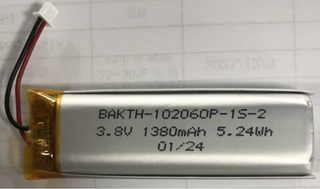 BAKTH-102060P-1S-2 3.8V 1380mAh Batterie en polymère lithium Pack de batterie rechargeable Pack pour l'appareil électronique