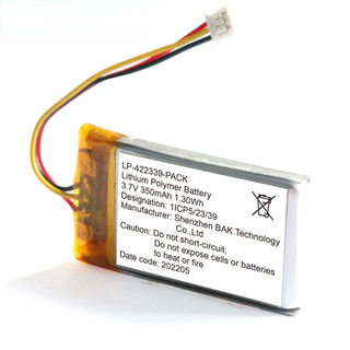 Vente chaude rechargeable 422339 3,7 V 350mAh Pack de batterie en polymère de lithium rechargeable pour l'appareil électrique