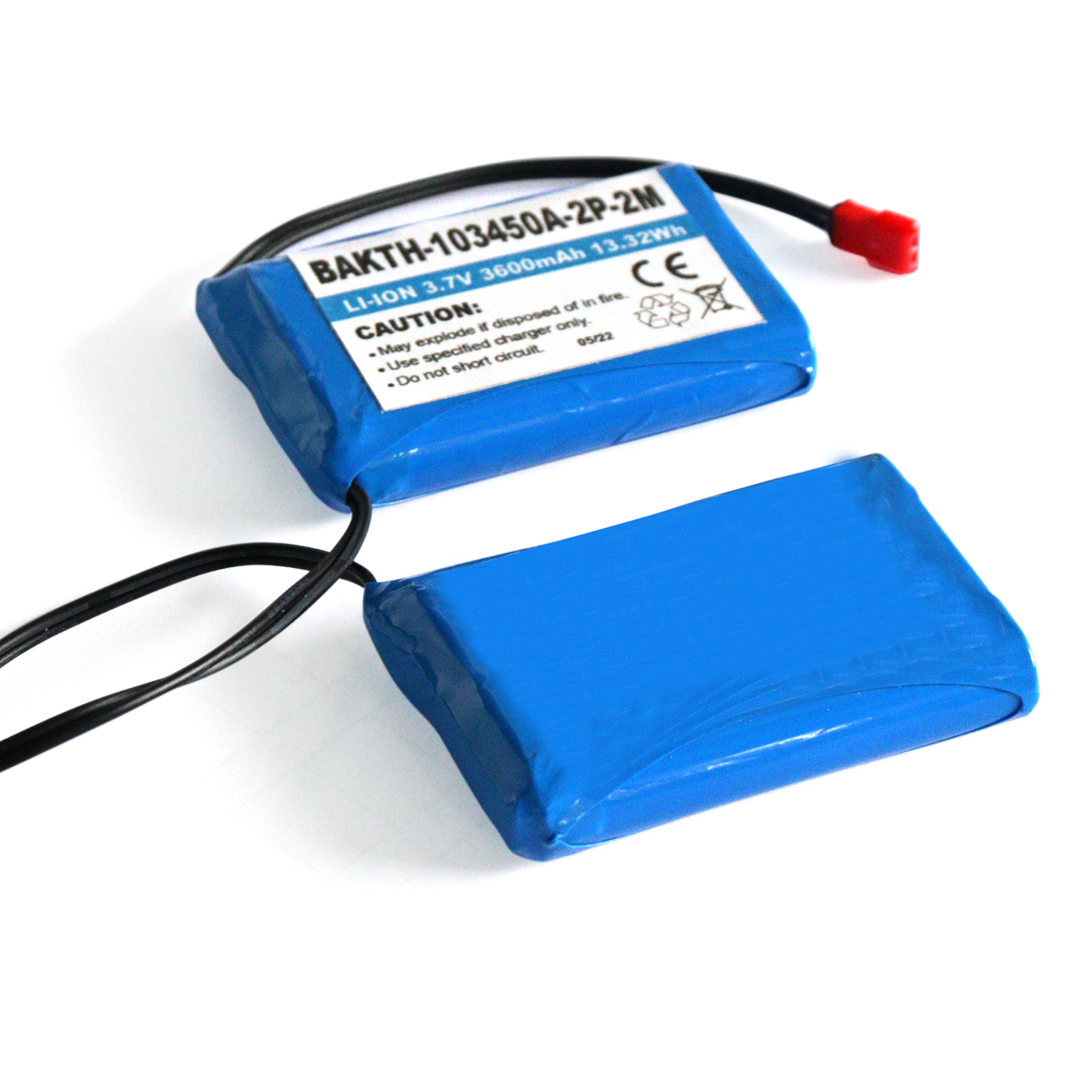 Batterie à ion au lithium coque en aluminium 103450A 1S2P 3,7 V 3600mAh Rechargeable personnalisée