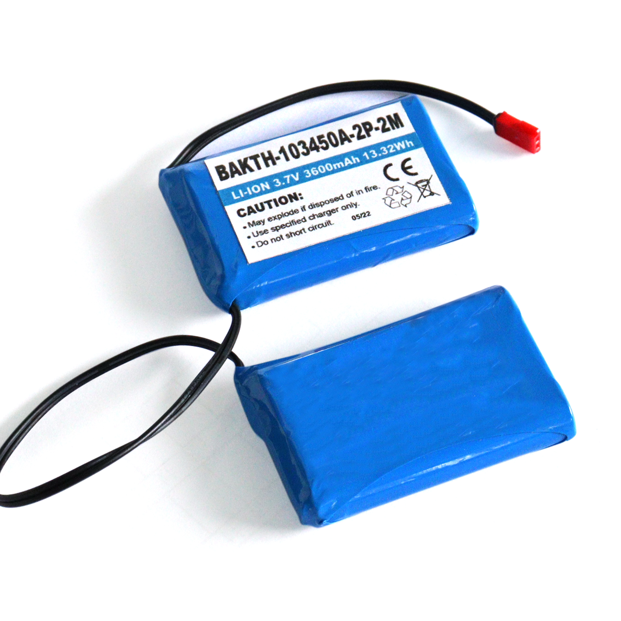 Batterie à ion au lithium coque en aluminium 103450A 1S2P 3,7 V 3600mAh Rechargeable personnalisée