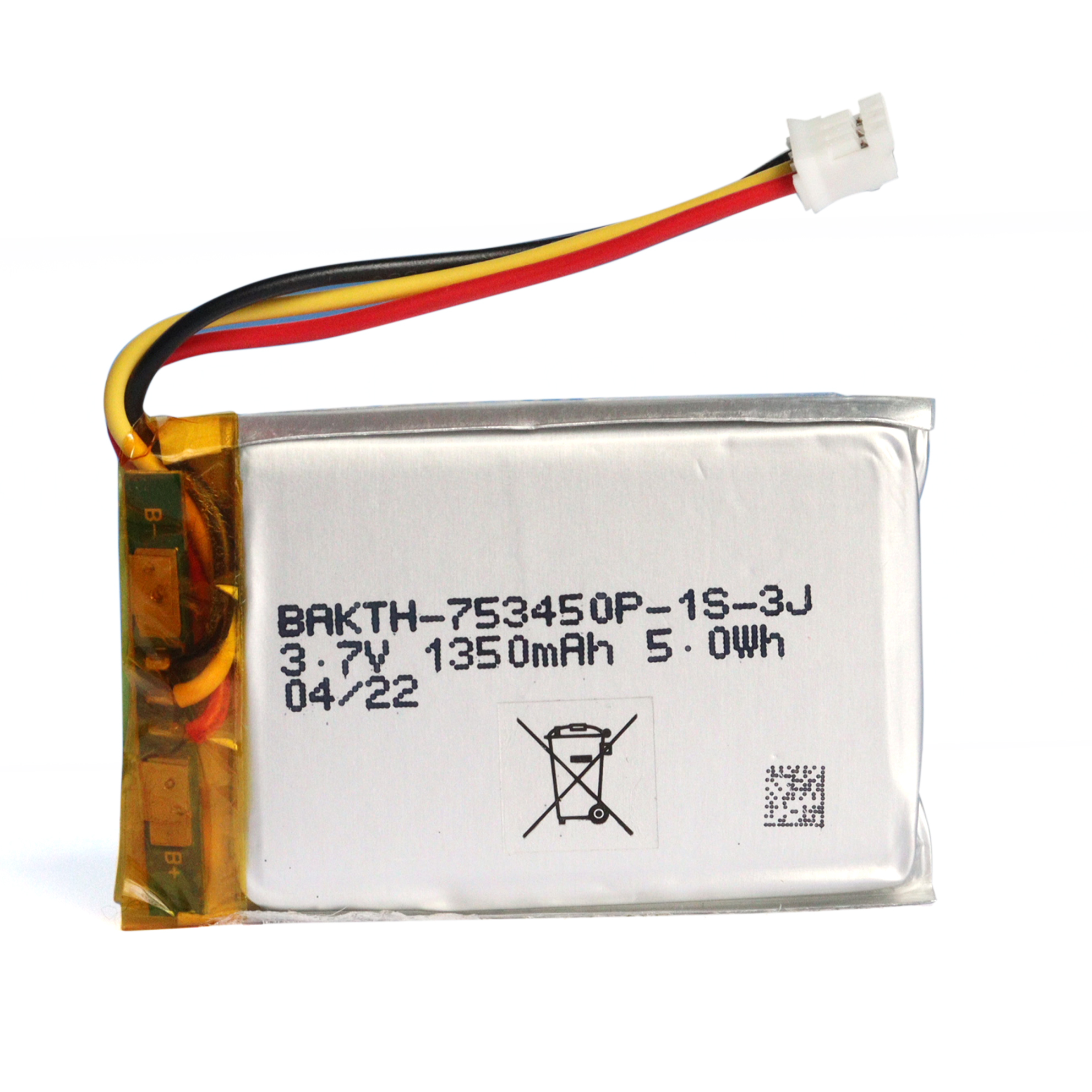 Batterie au lithium polymère 3.7V 1350mAh Type de poche